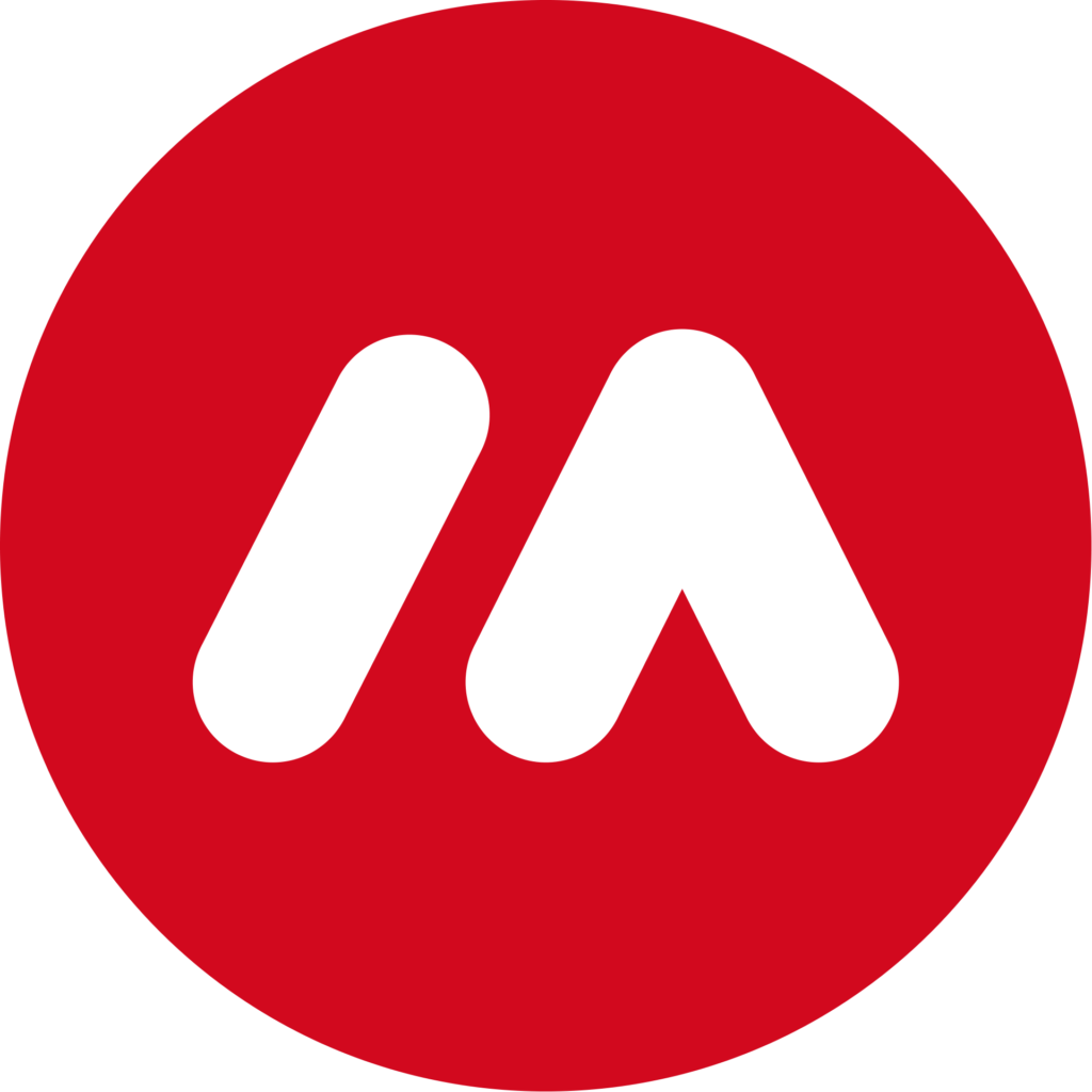 Das rote Icon der Medienakademie mit weißer Schrift